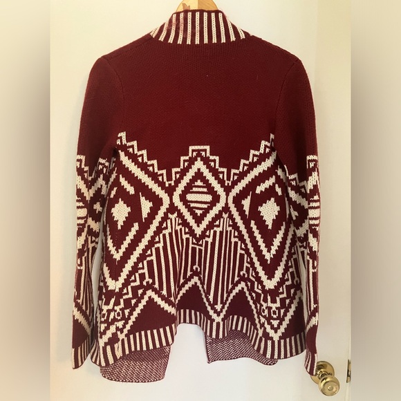 Rust Red Aztec Pattern Cardigan - Picture 3 of 5